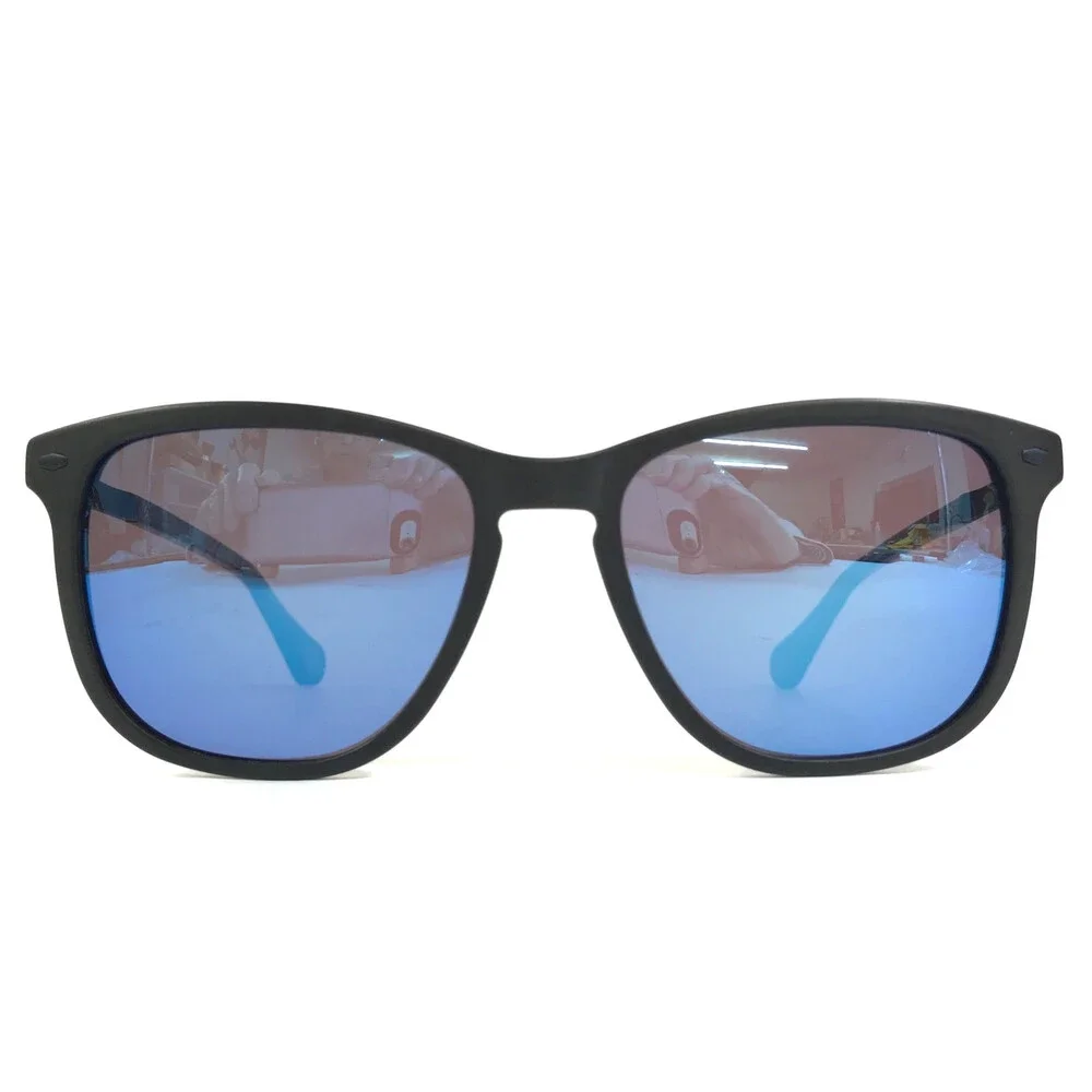 Robert Graham Sunglasses HERMAN BLK Black Blue Frames with Blue Mirrored Lenses